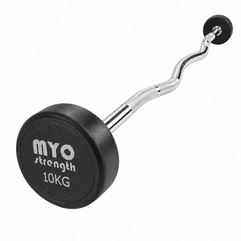 MYO Strength 10kg fixed urethane EZ barbell
