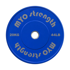 MYO Strength 20kg blue Olympic bumper plate front view