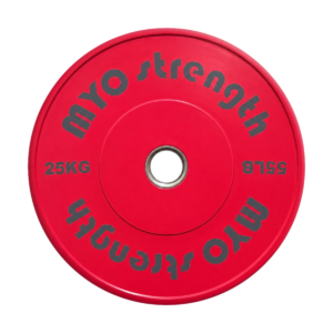 MYO Strength 25kg red Olympic bumper plate front view