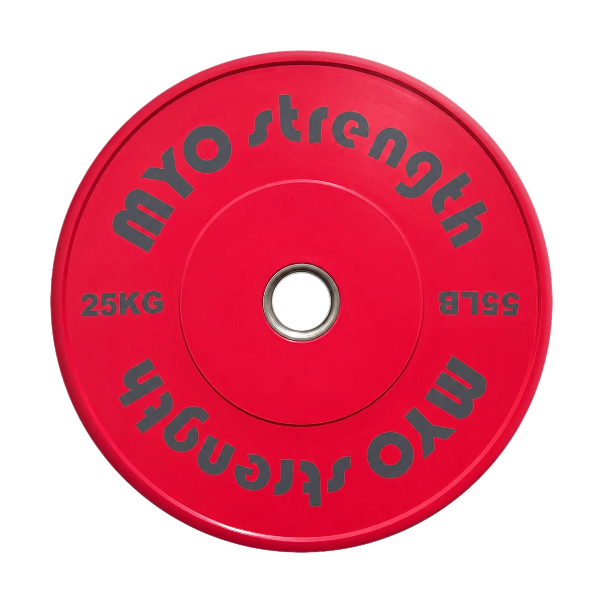 MYO Strength 25kg red Olympic bumper plate front view