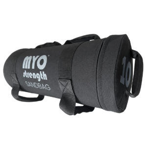 MYO Strength 10kg sandbag with reinforced carry handles and 22lb weight marking