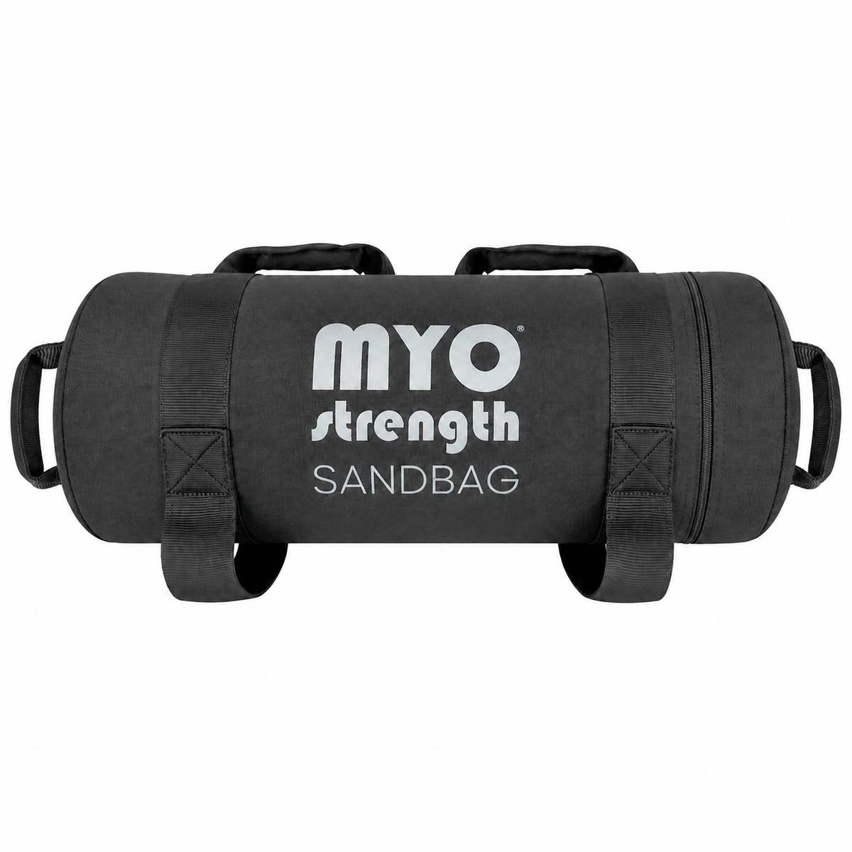 MYO Strength sandbag front view with reinforced top and side carry handles 2