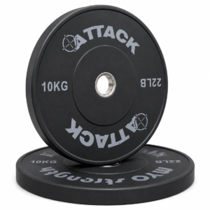 Attack Fitness 10kg Olympic solid rubber bumper plate angled product image