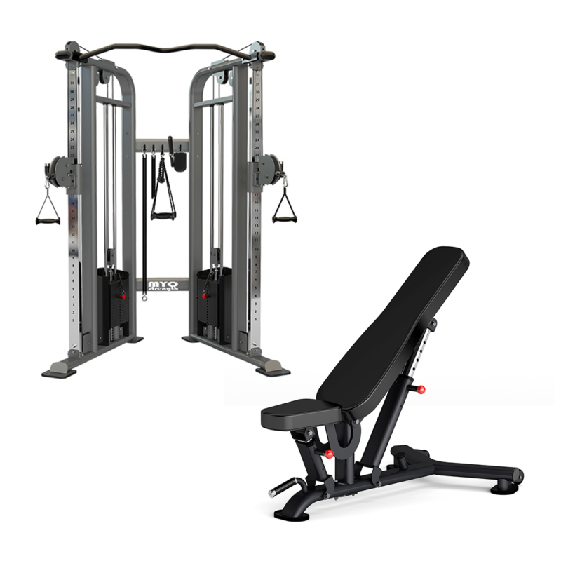 MYO Strength Dual Adjustable Pulley and Adjustable Bench