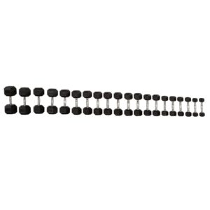 MYO Strength Hex Rubber Dumbbells 2.5 - 25KG Set