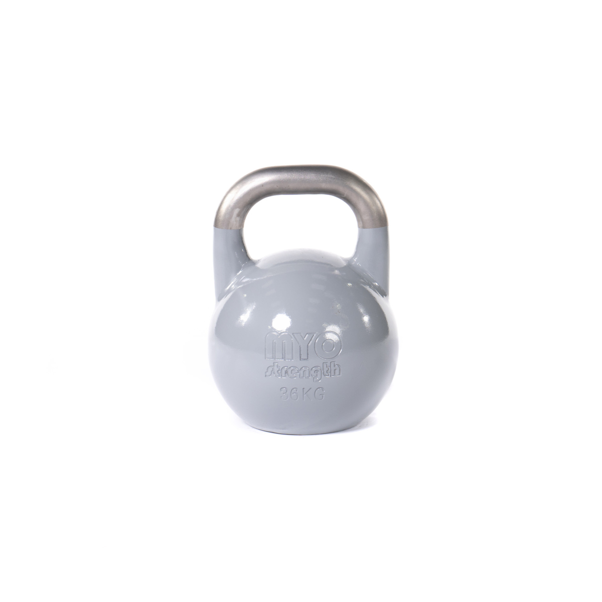 MYO Strength 36kg Competition Kettlebell with colour coded weights for easy identification, the MYO Strength Competition Kettlebells are perfect to fit in any commercial or home environment.