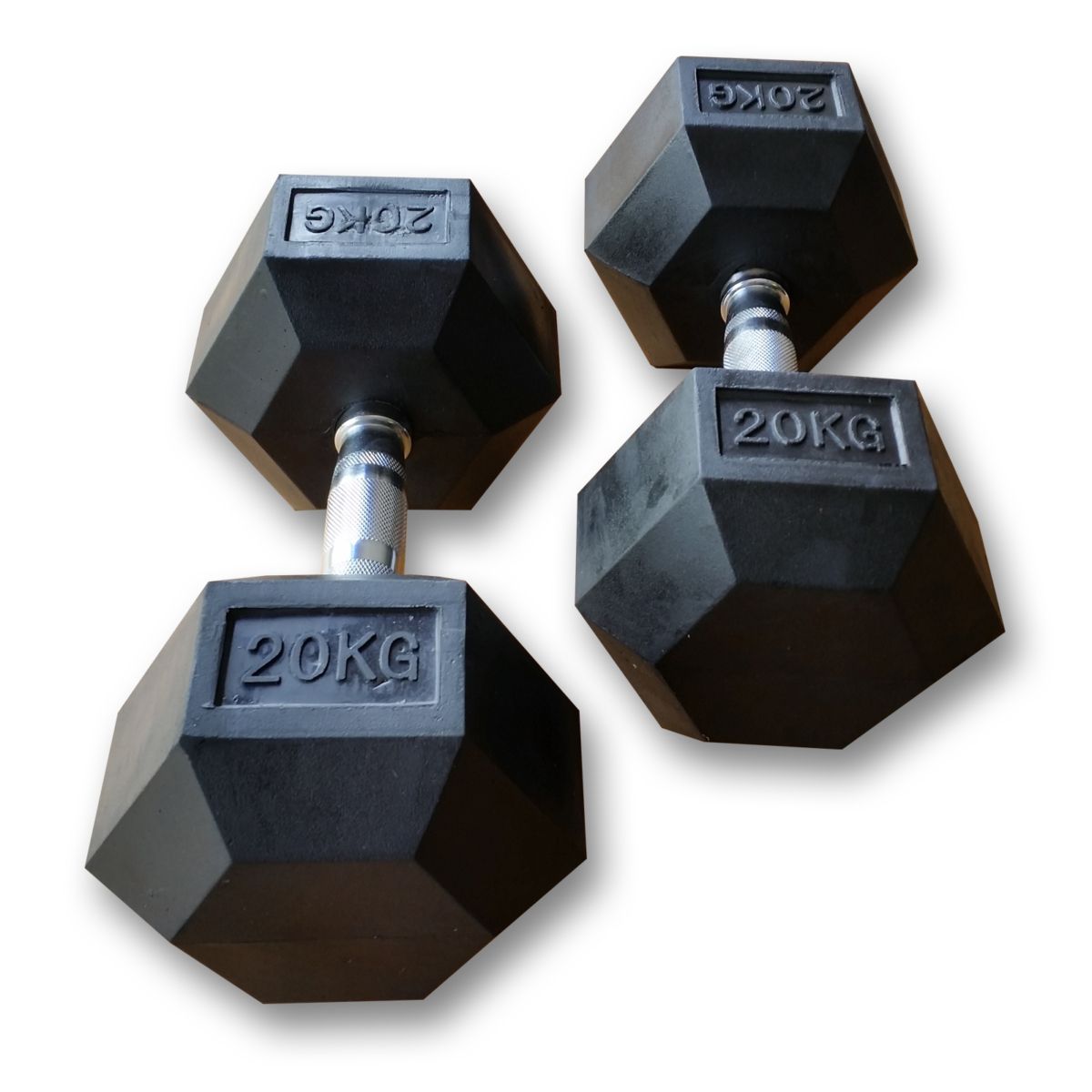 MYO Strength Hex Rubber Dumbbells 2.5 - 25KG Set
