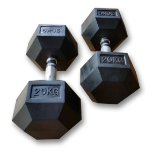 MYO Strength Hex Rubber Dumbbells 2.5 - 25KG Set