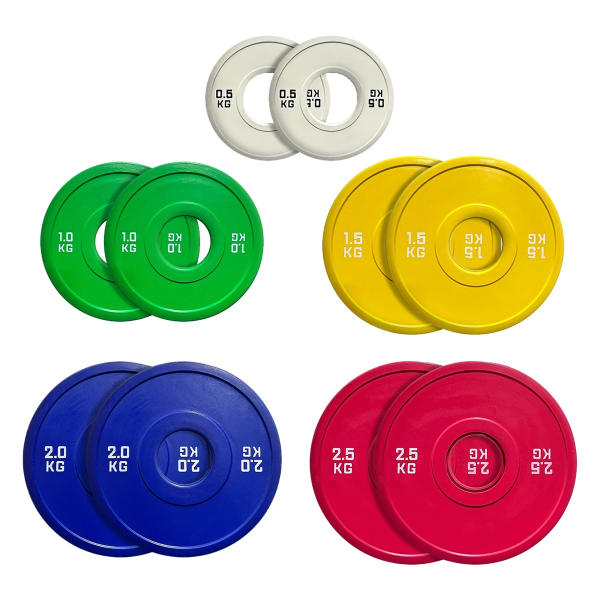 MYO Strength Olympic fractional plates shown in pairs