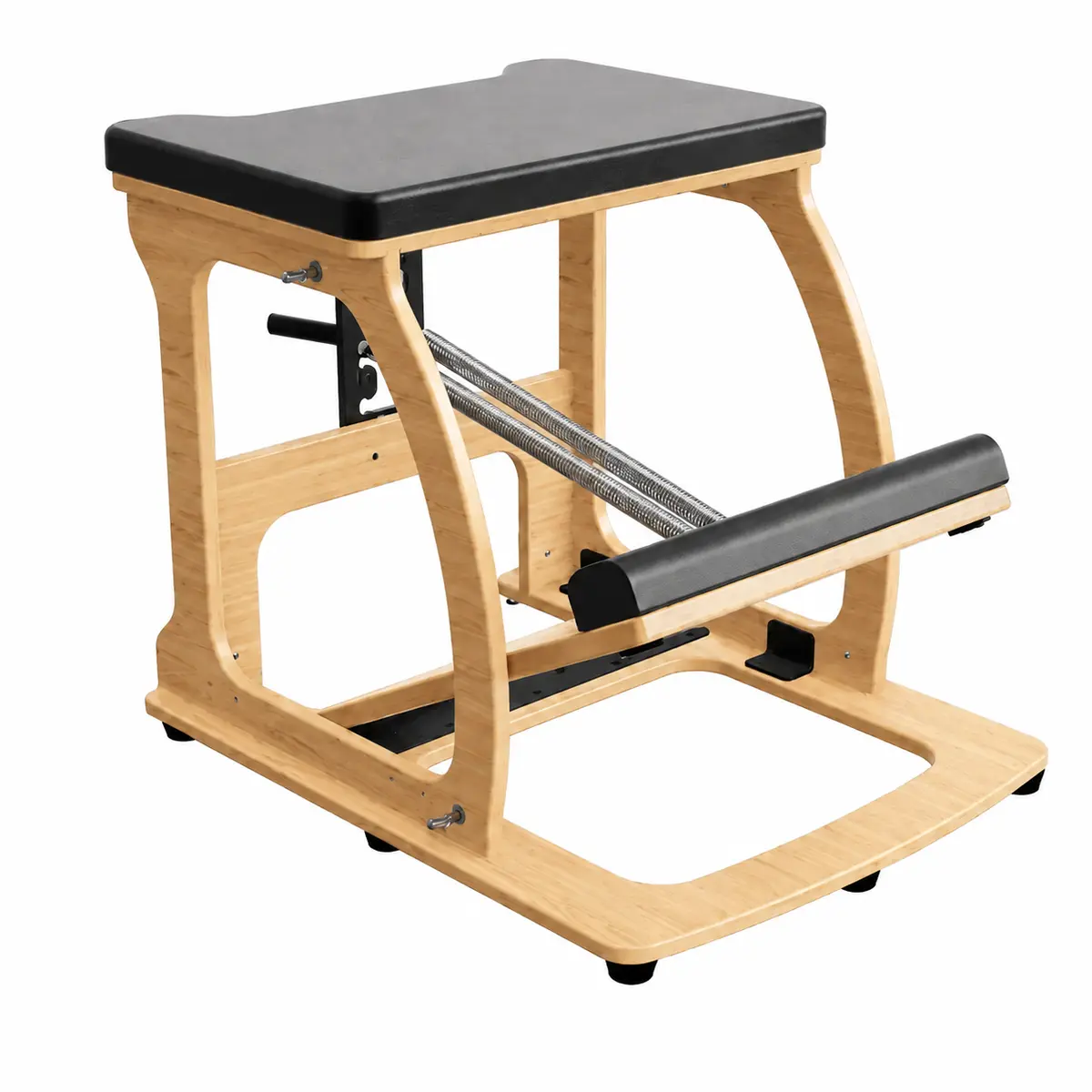 Nautilus Pilates Exercise Chair with maple wood frame and padded pedal