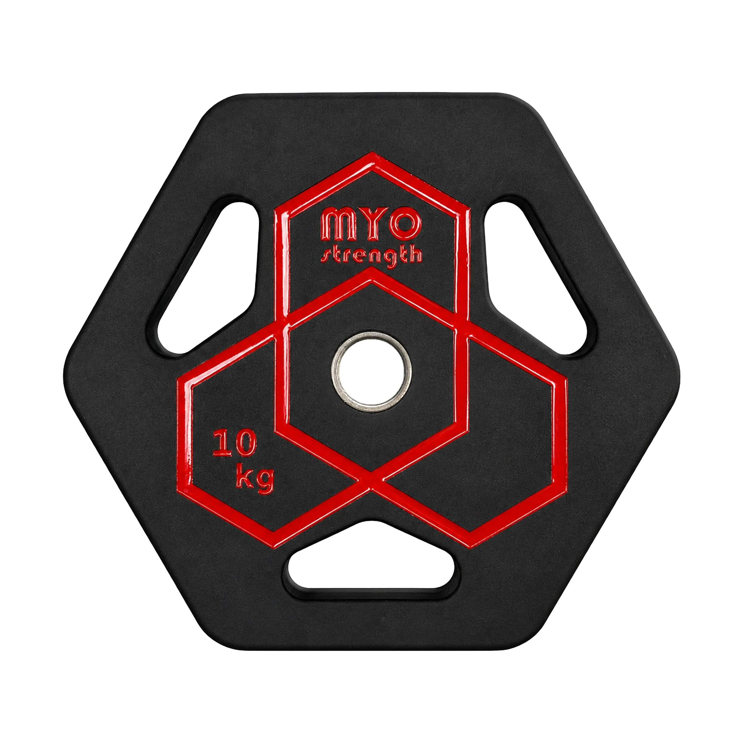 MYO Strength Studio Disc 10kg black and red hero front